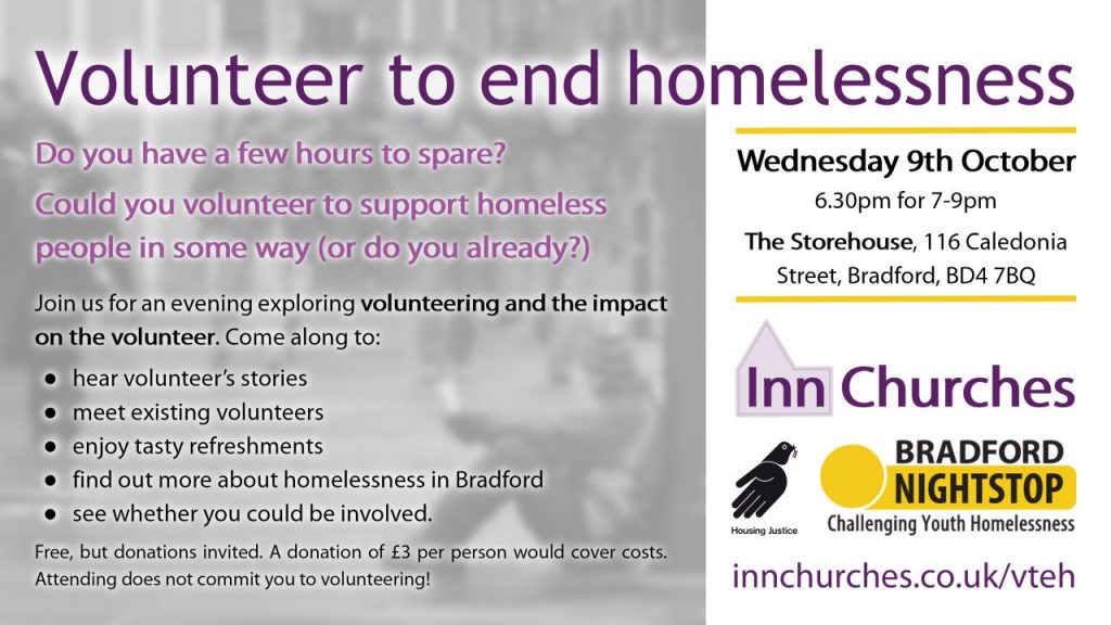 Volunteer to end homelessness - event flier