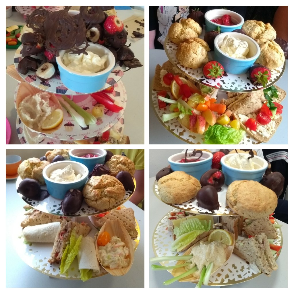 Collage of afternoon teas