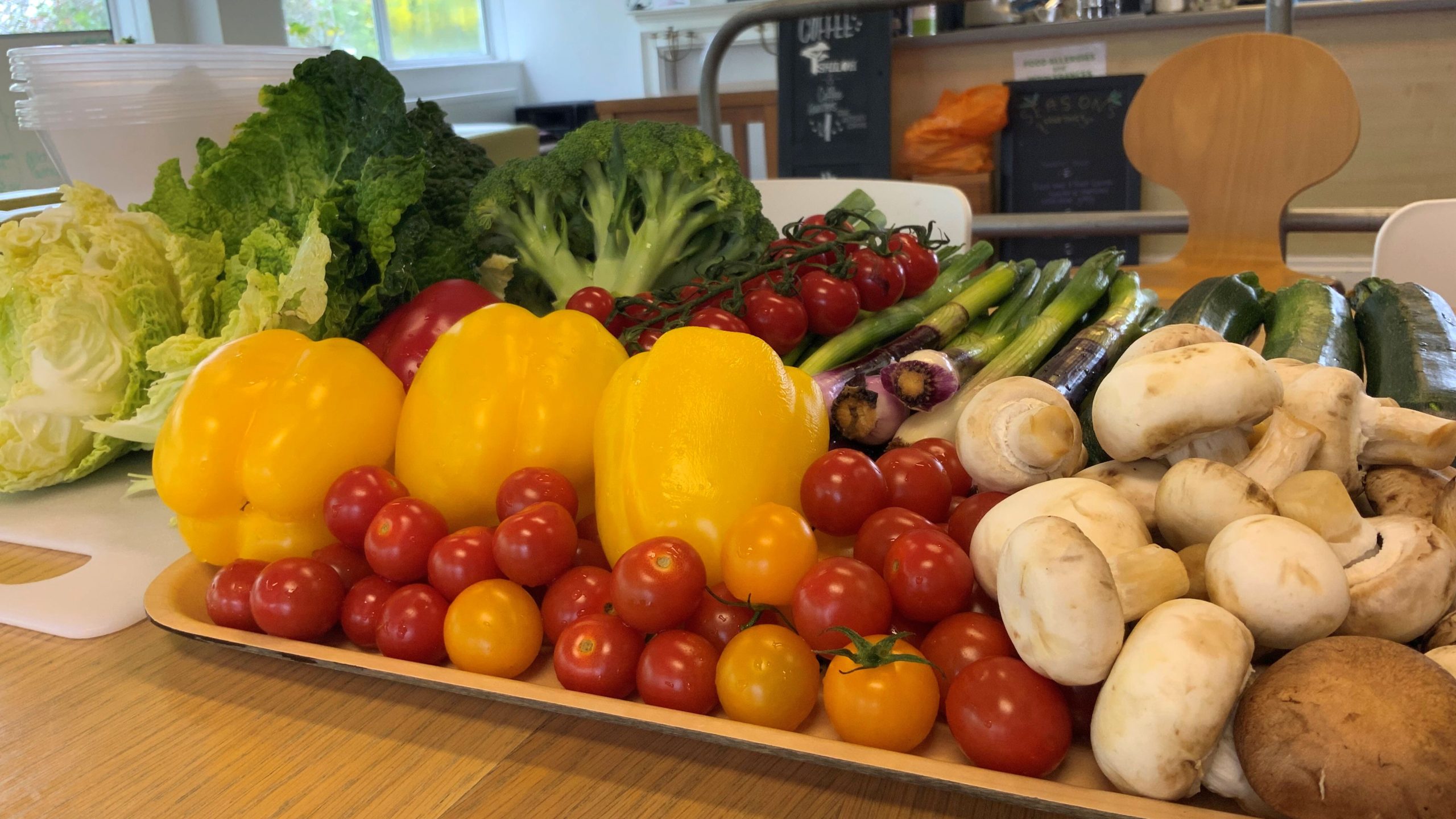 Vegetables on a tray