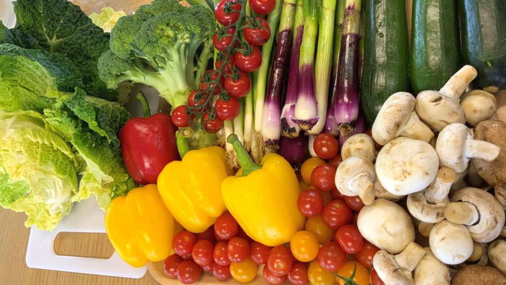 Vegetables on a chopping board