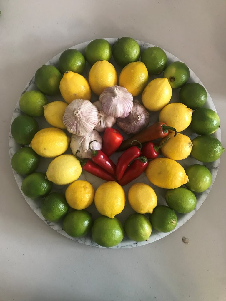 A display of fruit and vegetables