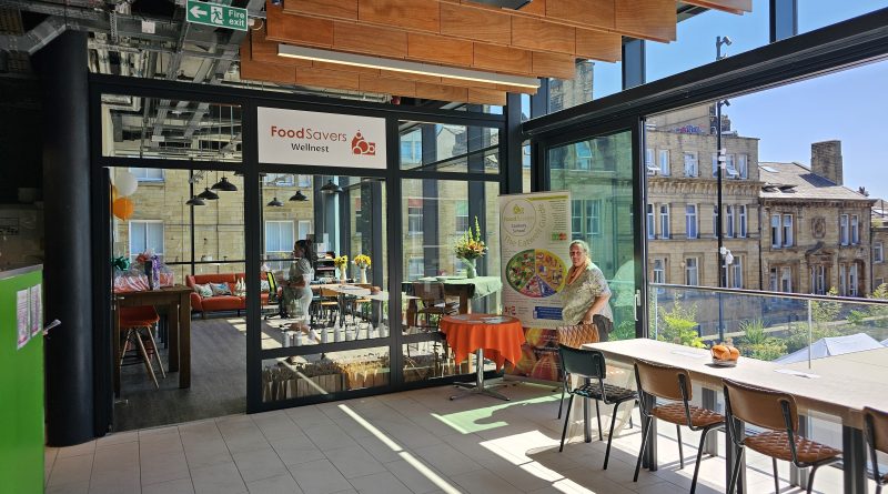 The FoodSavers Wellnest events space, a light and airy corner room in Darley Street Market with large glass windows.