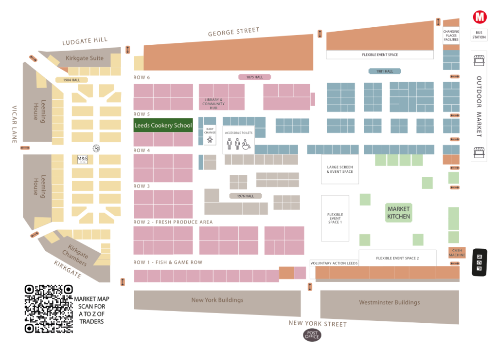 Leeds Cookery School - map of Kirkgate Market