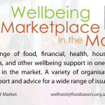 Flier promoting a wellbeing marketplace on Tuesday 30th June 2026