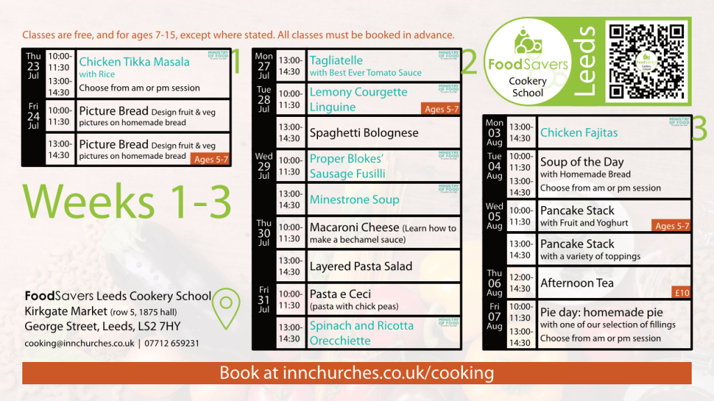 Summer Kids' Cooking Flier - Leeds page 1